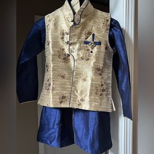 Boys kurta- dhoti and jacket  set